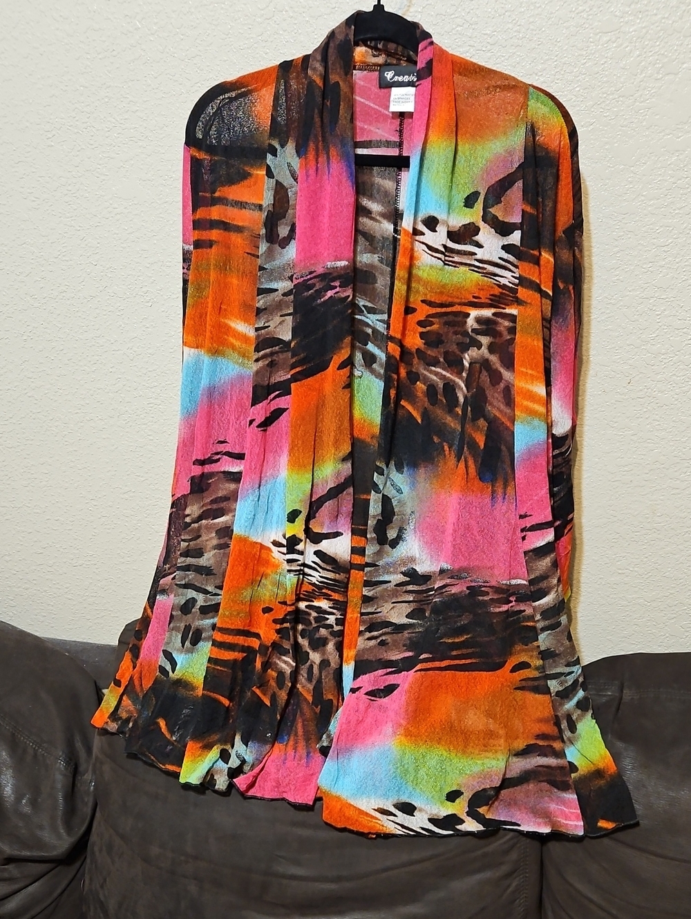 Vibrant Abstract Print Shawl Scarf - Multicolor by